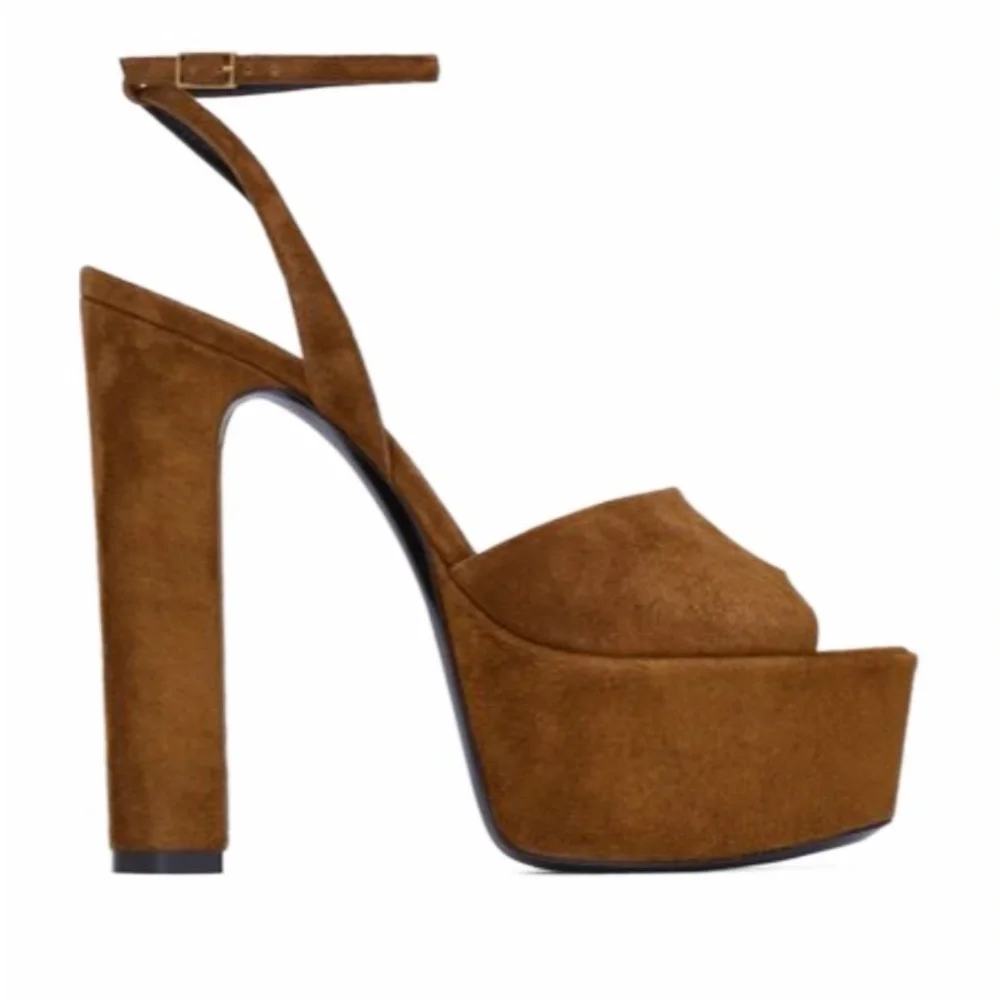 Saint Laurent Jodie Platform Sandals in Suede
